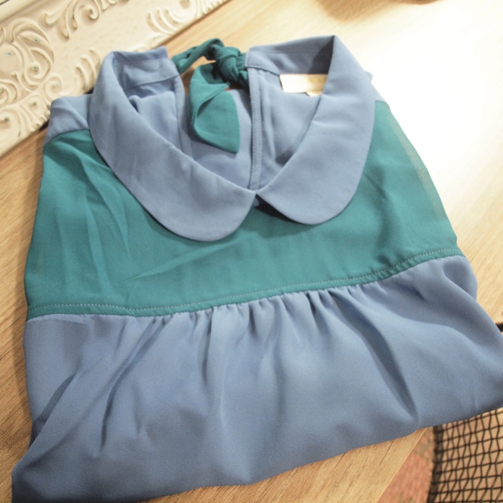 Modcloth 2X Blue Colorblock Tank Top